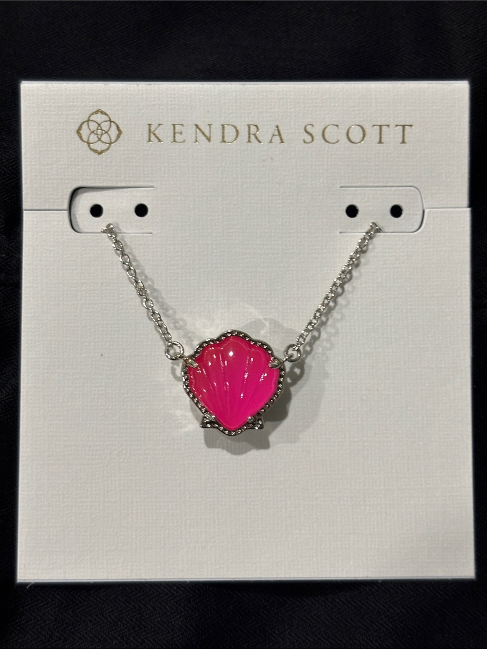 Kendra Scott Hot Pink Shell Pendant Necklace